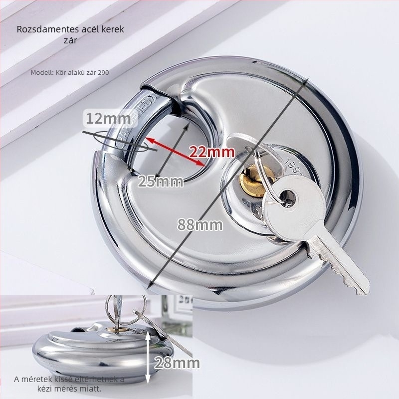 Biztonsági lakat rozsdamentes acélból, Type C, anti-smash, anti-pry, anti-theft, kültéri vízálló, raktárajtókhoz