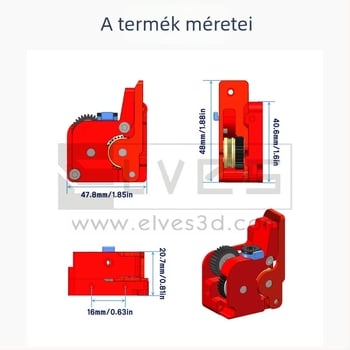 ELVES K1/K1C/K1Max teljes fém extruder – upgrade készlet közelről extrúzióhoz ELF/ELF PRO 3D nyomtatóhoz