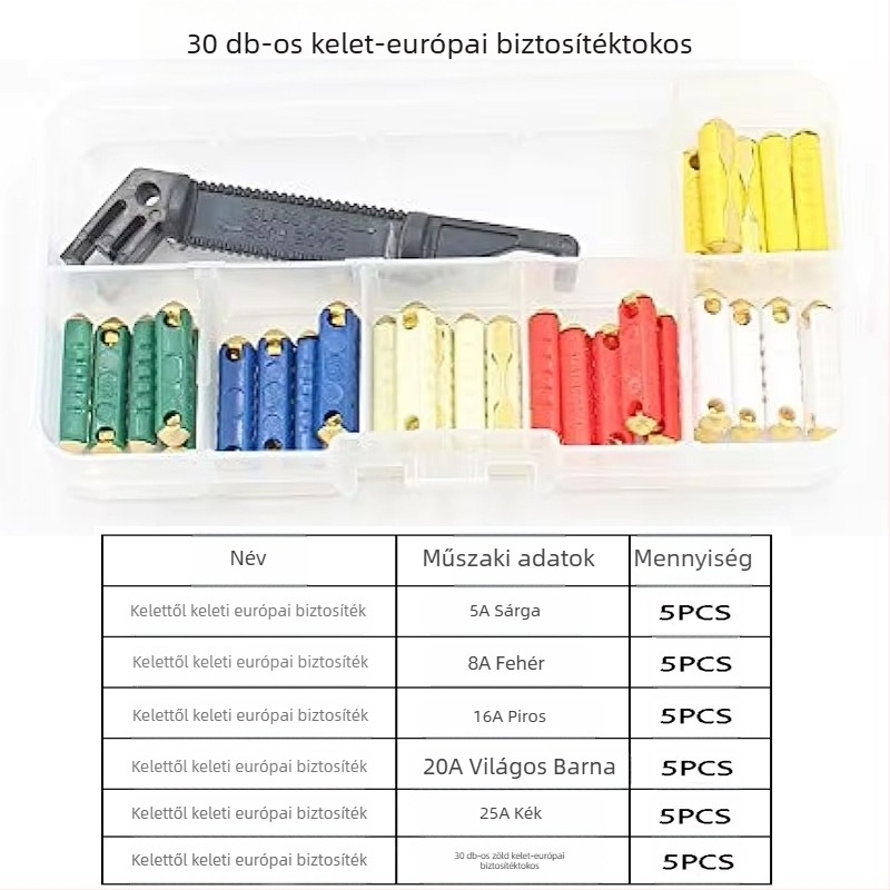 Autóipari csőbiztosítók, 200 darabos készlet, 5A-40A, Xinrong Technology, autóelektronika számára