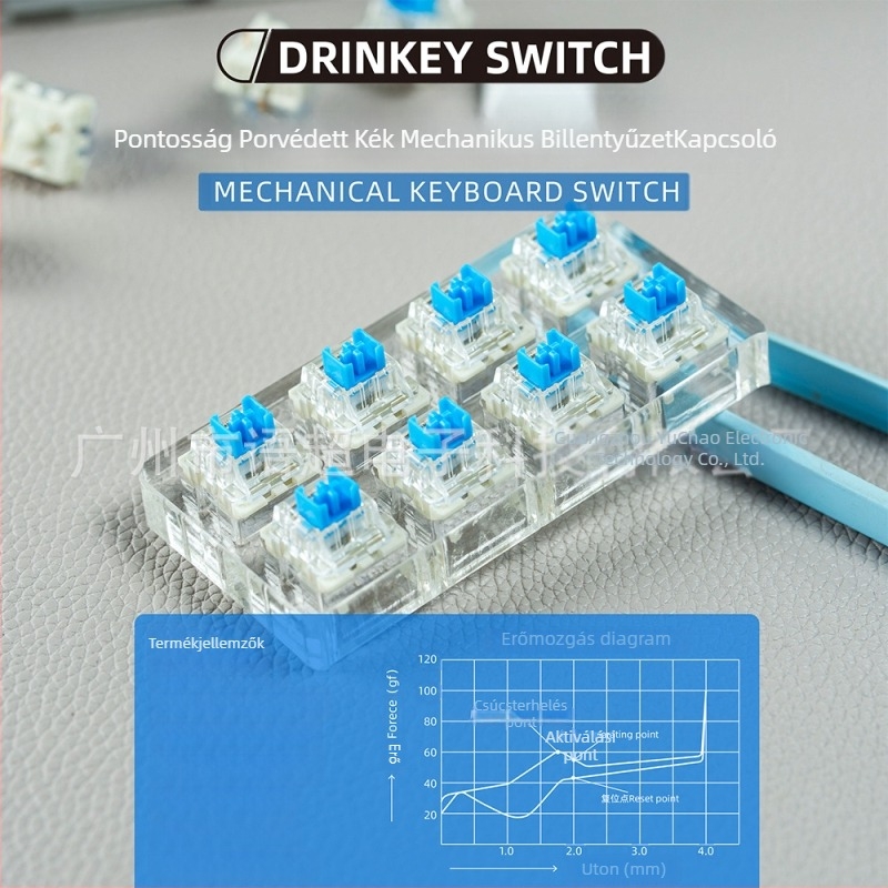 Mechanikus billentyűzet kapcsoló, lineáris, hot-swappable, RGB háttérvilágítással, kompatibilis 87 billentyűig