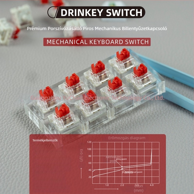 Mechanikus billentyűzet kapcsoló, lineáris, hot-swappable, RGB háttérvilágítással, kompatibilis 87 billentyűig