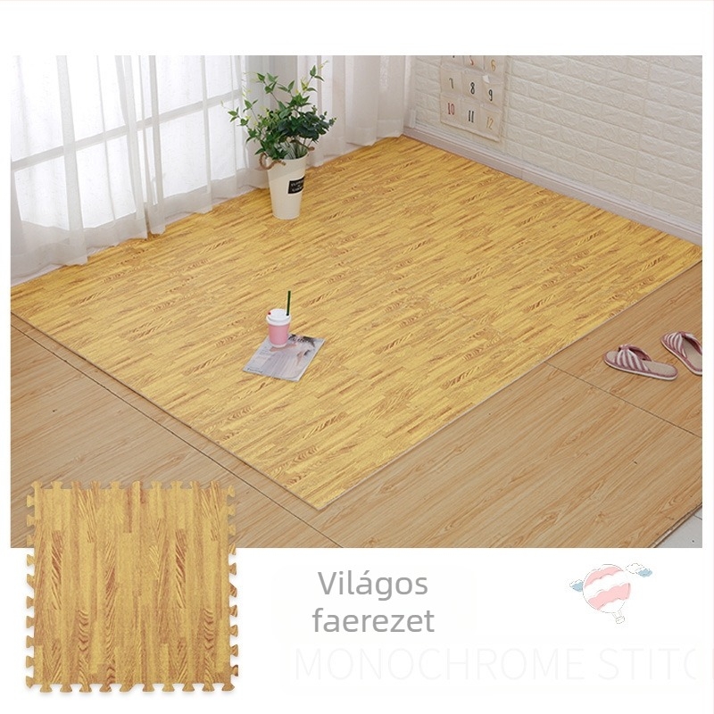 Fa mintázatú EVA hab interlocking játék matrac csíkos mintával — csúszásmentes babáknak