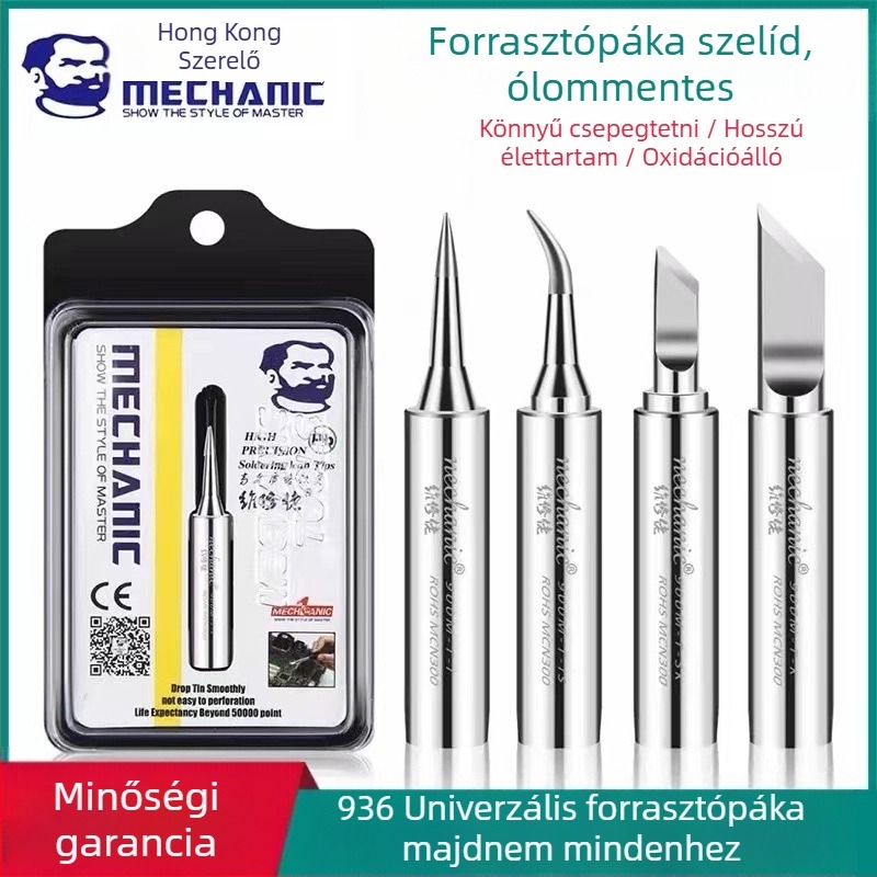 936A ólommentes forrasztóhegy, hajlított csúccsal – oxigénmentes réz, mobiltelefon javításhoz