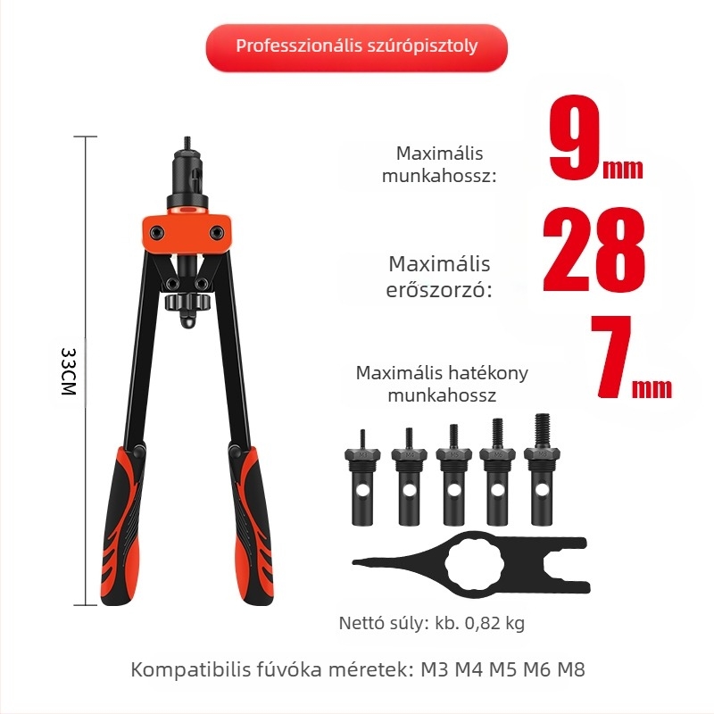 Rivet Nut Gun automatikus és manuális működéssel, építéshez