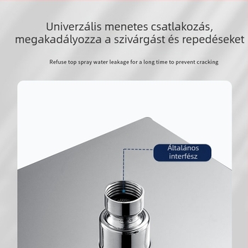 Yanya zuhanyfej rozsdamentes acélból, eső funkció, modell felső sugárzással, üzemelési hőmérséklet 1–90°C