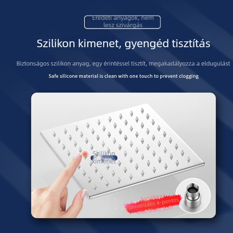 Yanya zuhanyfej rozsdamentes acélból, eső funkció, modell felső sugárzással, üzemelési hőmérséklet 1–90°C