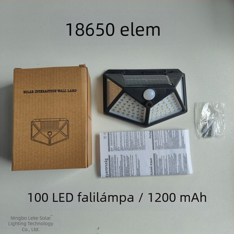 Napelemmel működő külső falikar, vízálló, LED, 10W, 3.7V, 6–12 órás üzemidő, virág alakú, pastoral stílus, manuális kapcsoló