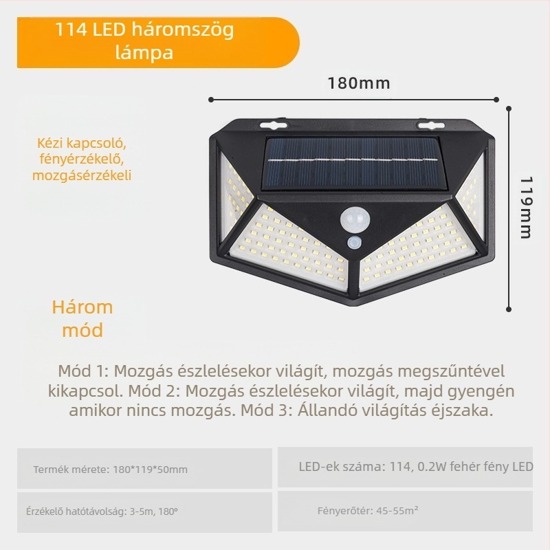 Napelemmel működő külső falikar, vízálló, LED, 10W, 3.7V, 6–12 órás üzemidő, virág alakú, pastoral stílus, manuális kapcsoló
