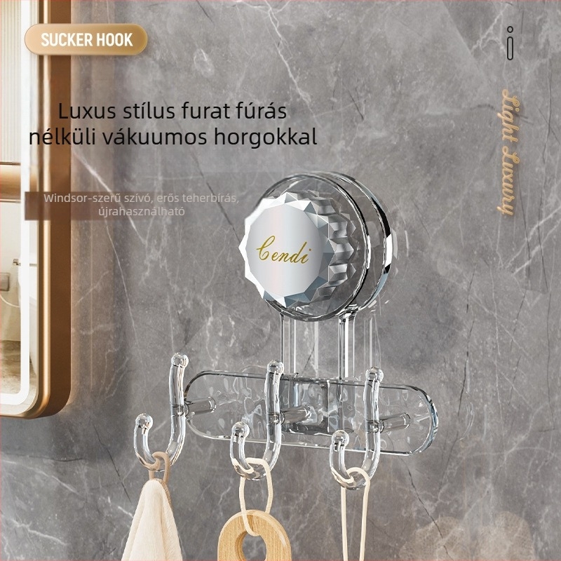 Többcélú forgó vákuumos akasztó rendszer, akril anyagból, három soros, fúrás nélküli, 3–5 kg teherbírás