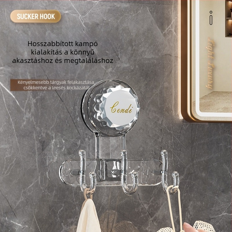 Többcélú forgó vákuumos akasztó rendszer, akril anyagból, három soros, fúrás nélküli, 3–5 kg teherbírás