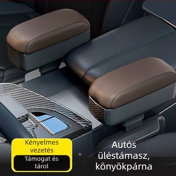 Autó középső kartámasz tároló doboz – bőr, a ülés közötti résszel, vízálló, nyomásálló, testreszabás, logó nyomtatás