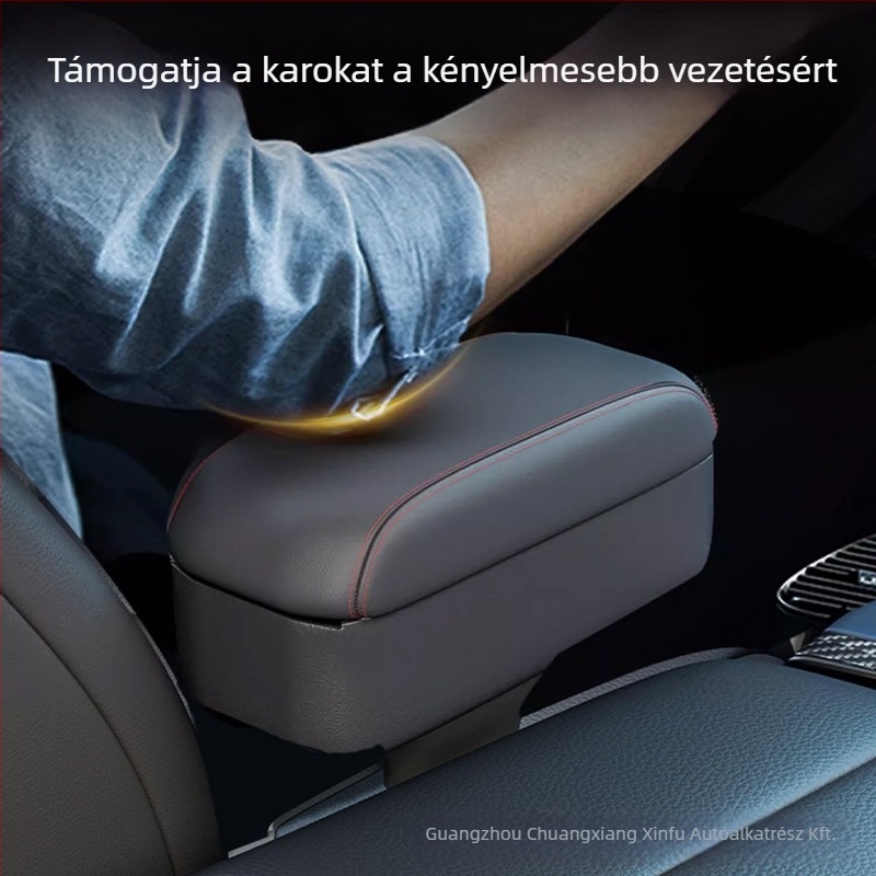 Autó középső kartámasz tároló doboz – bőr, a ülés közötti résszel, vízálló, nyomásálló, testreszabás, logó nyomtatás