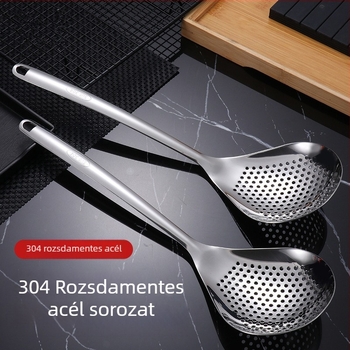 304 rozsdamentes acélból készült szűrőkanál forró fazékhoz, csúszásmentes, modern minimális stílus, alkalmas knédlihez és nudlihoz