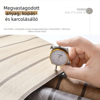 Öntapadós tapéta – rácsos len mintázat, retro fa mintázat, vastag PVC, vízálló, nedvességálló, olajálló