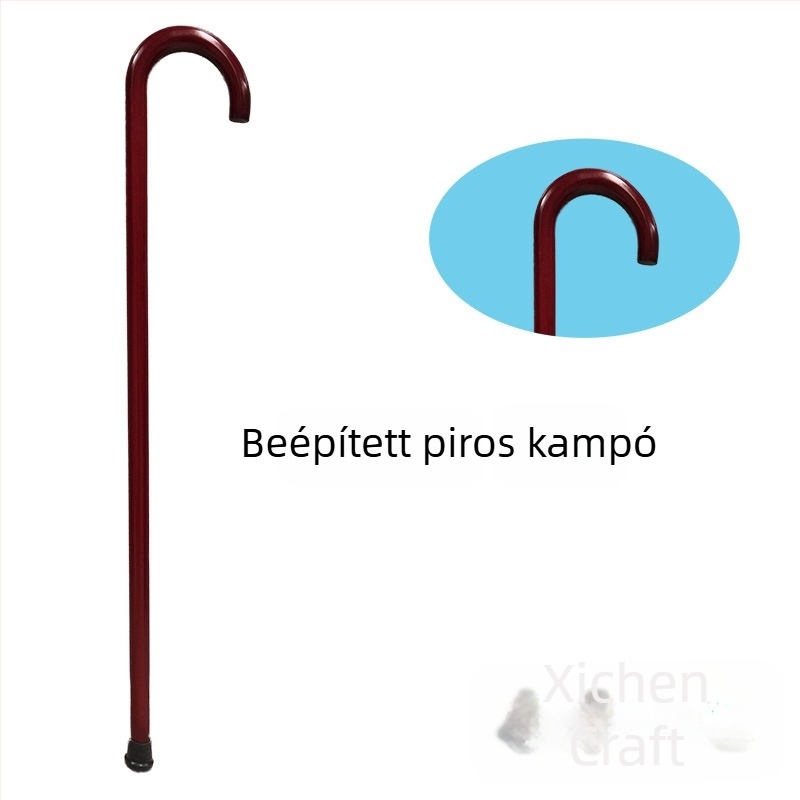 Idős embereknek készült fából készült kampós sétabot, kínai stílus, márka Happy morning