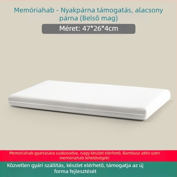 Memory cotton párna ultra vékony, alacsony profil, téglalap alakú, gyerekeknek és felnőtteknek, testreszabható