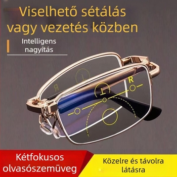 Olvasószemüveg kékfény elleni védelemmel, multifokális lencsékkel, UV védelemmel, távoli és közeli látásra, anti-fáradtság