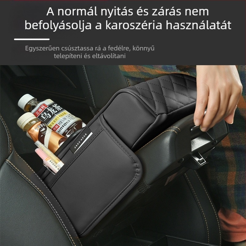 Bőr autókarfa alátámasztó párna, beépített törlőkendő tartó és pohártartó, univerzális illeszkedés, Huitian márka (Taizhou, Zhejiang), testreszabás elérhető