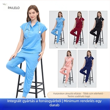 Paiero uniszex orvosi ruha – rövid ujjú felső és nadrág, nedvességelvezető, gyorsan száradó anyag (polyester-spandex keverék)