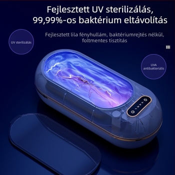 Ultrahangos szemüvegtisztító készülék, USB táplálás, 3,7V, 10W, kapacitás 301–500 ml