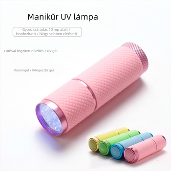 LED mini körömlámpa gél lakkhoz – gyors száradás, hordozható fototerápiás lámpa; Modell: Flashlight lamp; Márka: Today's Show; Eredet: Yiwu; Nettó tömeg: 40 g.