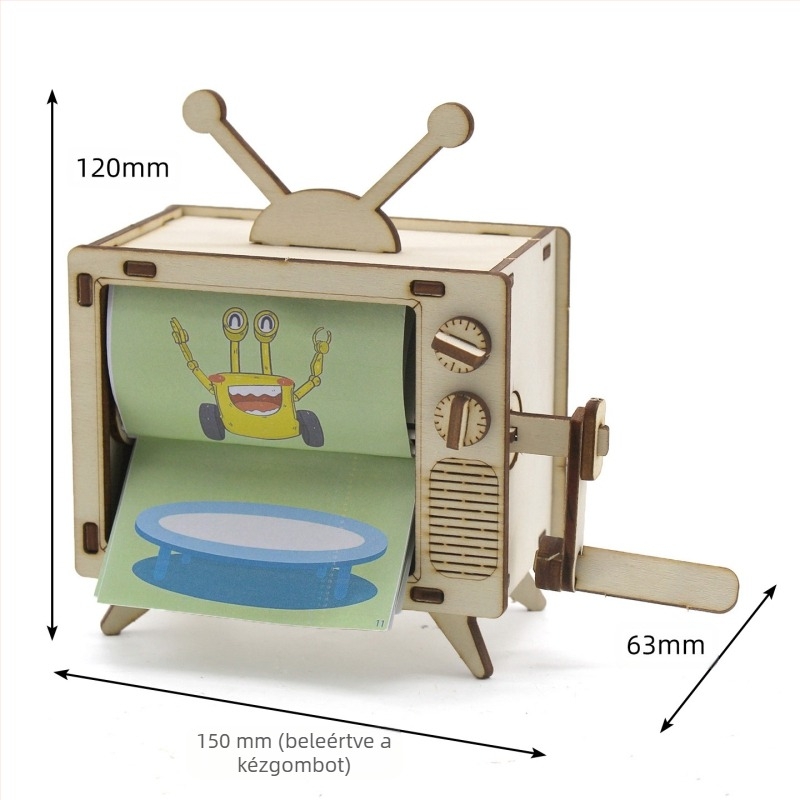 Kézi Hajtású Animációs Gép 1 — DIY STEM Játék, Fa Konstrukció, 14+ Korosztály