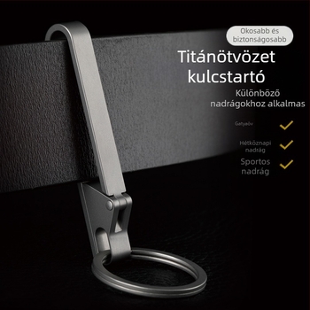 Autókulcstartó titánötvözetből, övcsattal – könnyű, védelem az elvesztés ellen, modern letisztult stílus