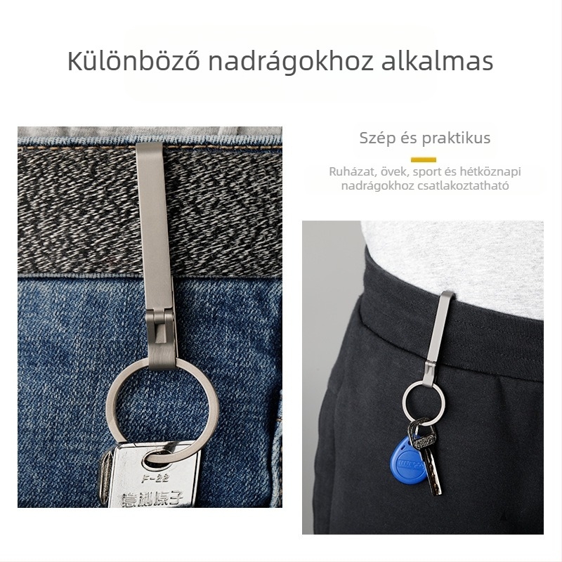 Autókulcstartó titánötvözetből, övcsattal – könnyű, védelem az elvesztés ellen, modern letisztult stílus