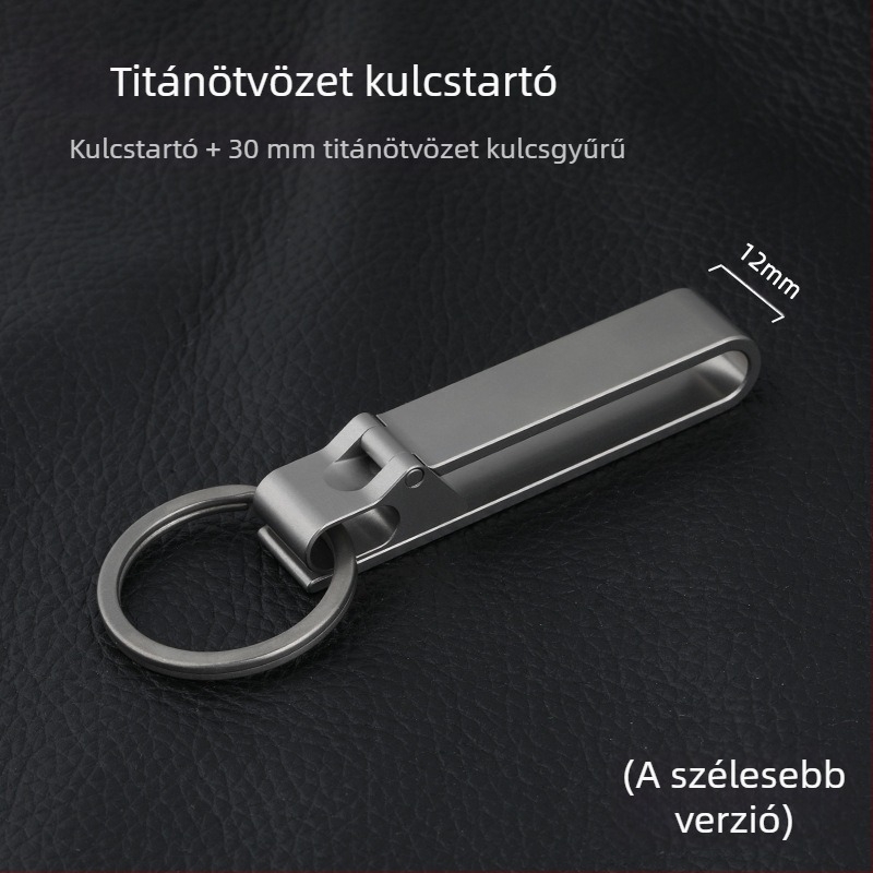 Autókulcstartó titánötvözetből, övcsattal – könnyű, védelem az elvesztés ellen, modern letisztult stílus