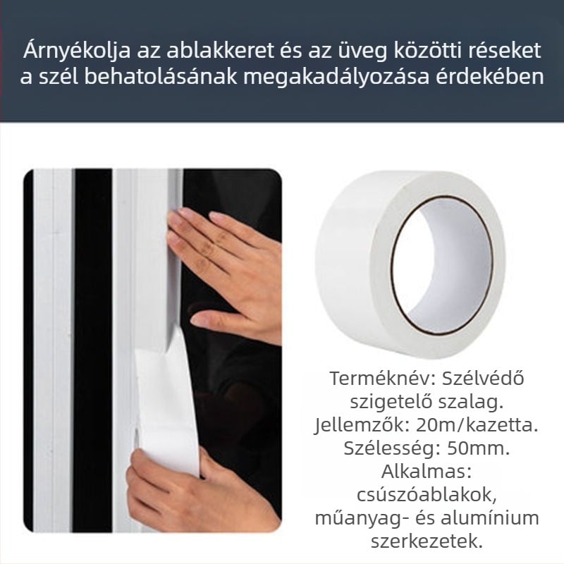 Az ablakokhoz készült tömítőszalag — szélálló tömítés, kopásállóság, öregedésállóság és korrózióállóság; modell Windproof Tape, márka Good craftsman, OEM logó