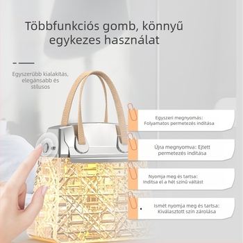 Párásító otthonra és irodába — USB asztali kristály burkolattal, 1 ködkiárat, 0.5 L alatti tartály, 21–30 m² lefedettség, atmoszferikus lámpa