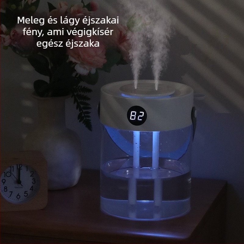  USB tápegységű párásító, két fúvóka, tartály 2,6–4,0 L, alkalmas helyiségekhez 10 m²-ig, modell T20