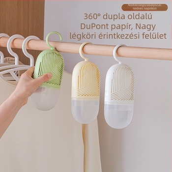 Akasztó ruhásszekrény nedvességelnyelő kalcium-kloriddal — nedvességfelszívó ruhásszekrényekhez és hálótermekhez, dobozos csomagolás, 100 darab, 209 g/darab