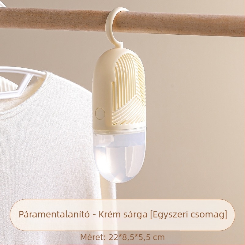 Akasztó ruhásszekrény nedvességelnyelő kalcium-kloriddal — nedvességfelszívó ruhásszekrényekhez és hálótermekhez, dobozos csomagolás, 100 darab, 209 g/darab