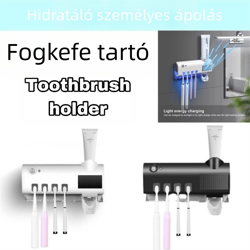 Fogkefetartó UV sterilizálással, falra szerelhető, ABS anyag, logó testreszabható