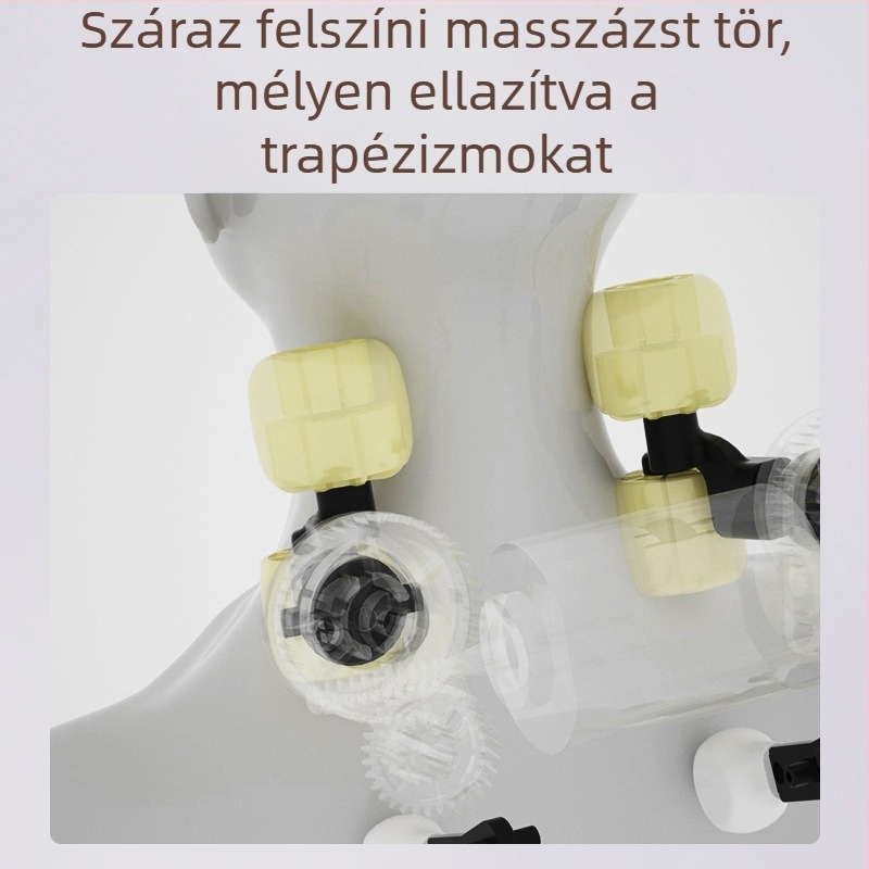 RN01 trapézizom nyak váll masszírozó – 6 fej, újratölthető, infravörös fizioterápia, 3. fokozat, időzítő