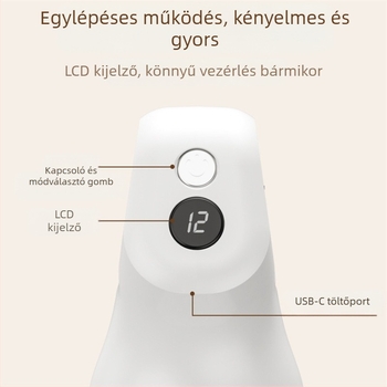 Kézi USB-s masszírozó, 3 fokozattal és háromféle masszázsféssel: konvex kör fej, akupunktúrás fej és kör fej, fej, nyak, vállak, hát és lábak számára