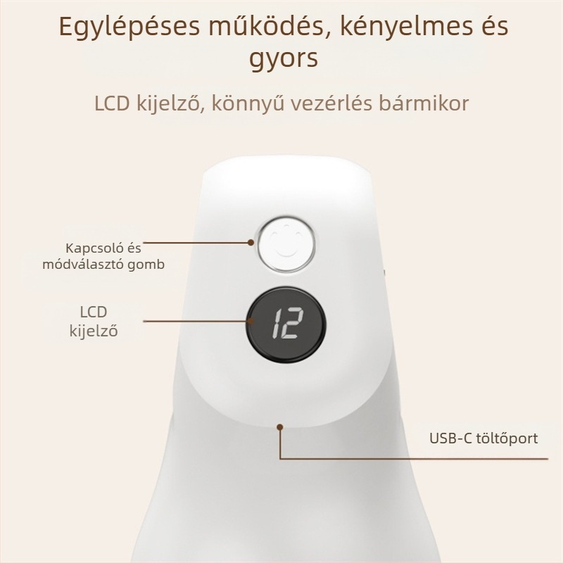 Kézi USB-s masszírozó, 3 fokozattal és háromféle masszázsféssel: konvex kör fej, akupunktúrás fej és kör fej, fej, nyak, vállak, hát és lábak számára