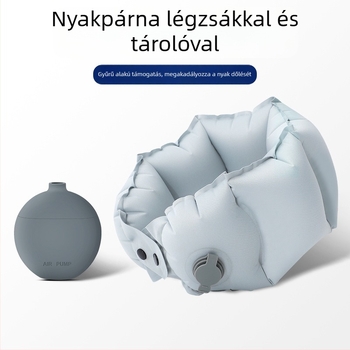 Felfújható U-alakú nyakpárna pumpával - Anyag: Milk Silk - Modell: hosszú felfújható párna pumpával - Stílus: modern és minimalistikus - Felnőtteknek