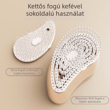 Masszázs hajkefe ABS-anyagból; 2W teljesítmény, 3,7V, 600±50 Hz frekvencia