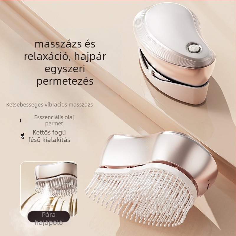 Masszázs hajkefe ABS-anyagból; 2W teljesítmény, 3,7V, 600±50 Hz frekvencia
