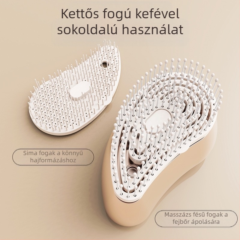 Masszázs hajkefe ABS-anyagból; 2W teljesítmény, 3,7V, 600±50 Hz frekvencia