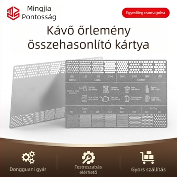 Rozsdamentes acélból készült kávéőrlemény méretreferencia kártya — Mingjia, modern egyszerű stílus, kávégép kiegészítő