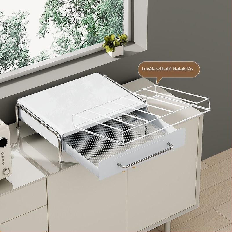 Kávékapszula kiállító polc kávéfőzőhöz és teafiltertartóval – szénacélnak, modern minimalist stílus, Nabo márka, alkalmas bár, kávézó, étterem