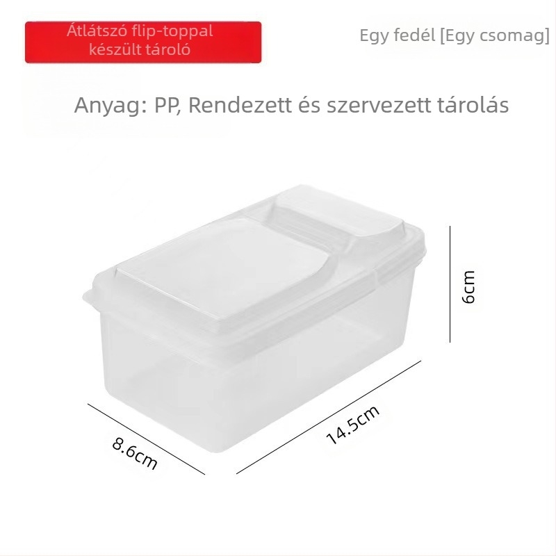 Fűszertároló doboz fedéllel, zárt PP műanyag, 500 ml, konyhai szervező