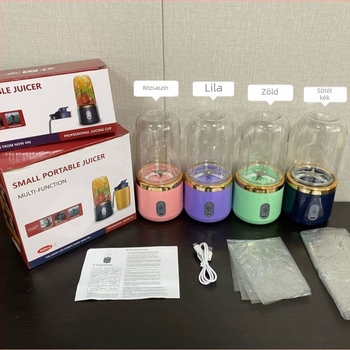 Hordozható gyümölcslé pohár, 15001–18000 rpm, 5+ pengék, ≤200 W, beépített akkumulátor, ≤400 ml