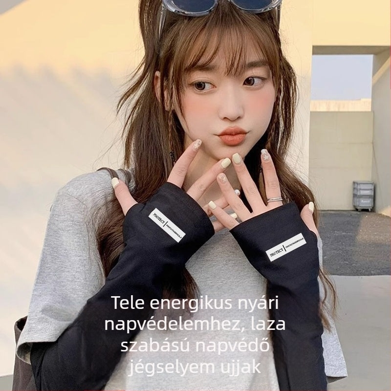 Női Ice Silk karvédők UV-védelemmel, kültéri kerékpározáshoz – laza szabás, poliészter-spandex keverék