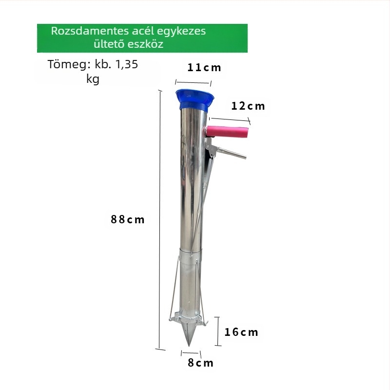 Szaporító átültető lapát — univerzális átültető eszköz, magas széntartalmú acéltest, acél nyél, modell BD-ZY002