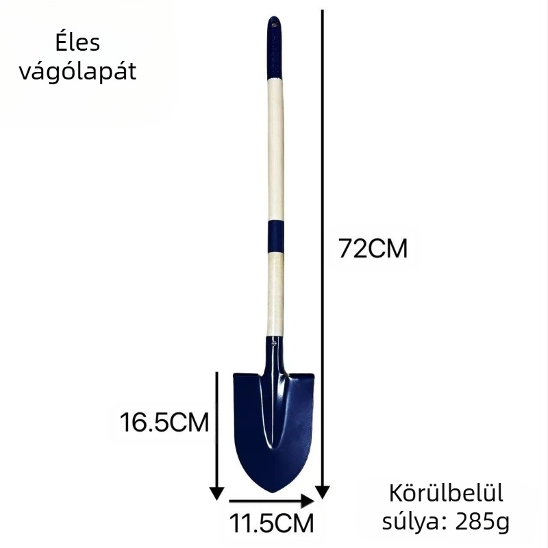 Gyerekek homok- és kertés lapátkészlet – vas test, fa nyél, 323 g fej, alkalmas otthoni kertészkedésre és kültéri játékra a tengerparton