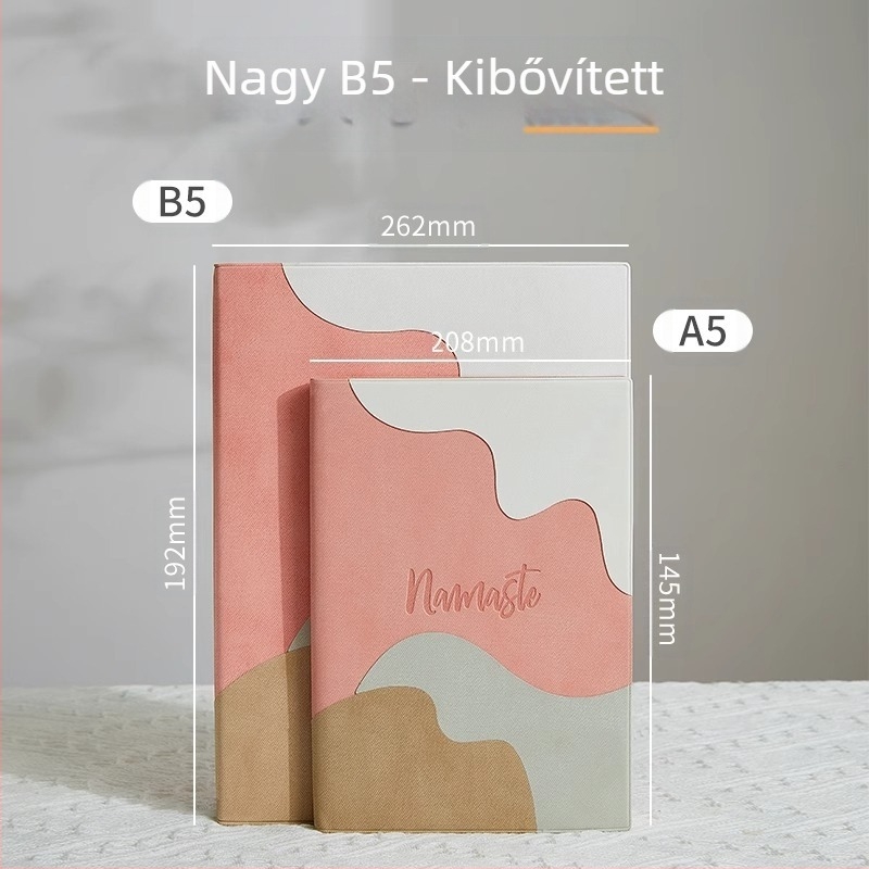 PU borítású notesz, vonalas kötés, Dowling papír 100 g, több mint 100 oldal, kreatív stílus
